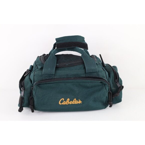 Vintage 90s Cabelas Distressed Spell Out Small Handled Ammunition Bag Pack Green